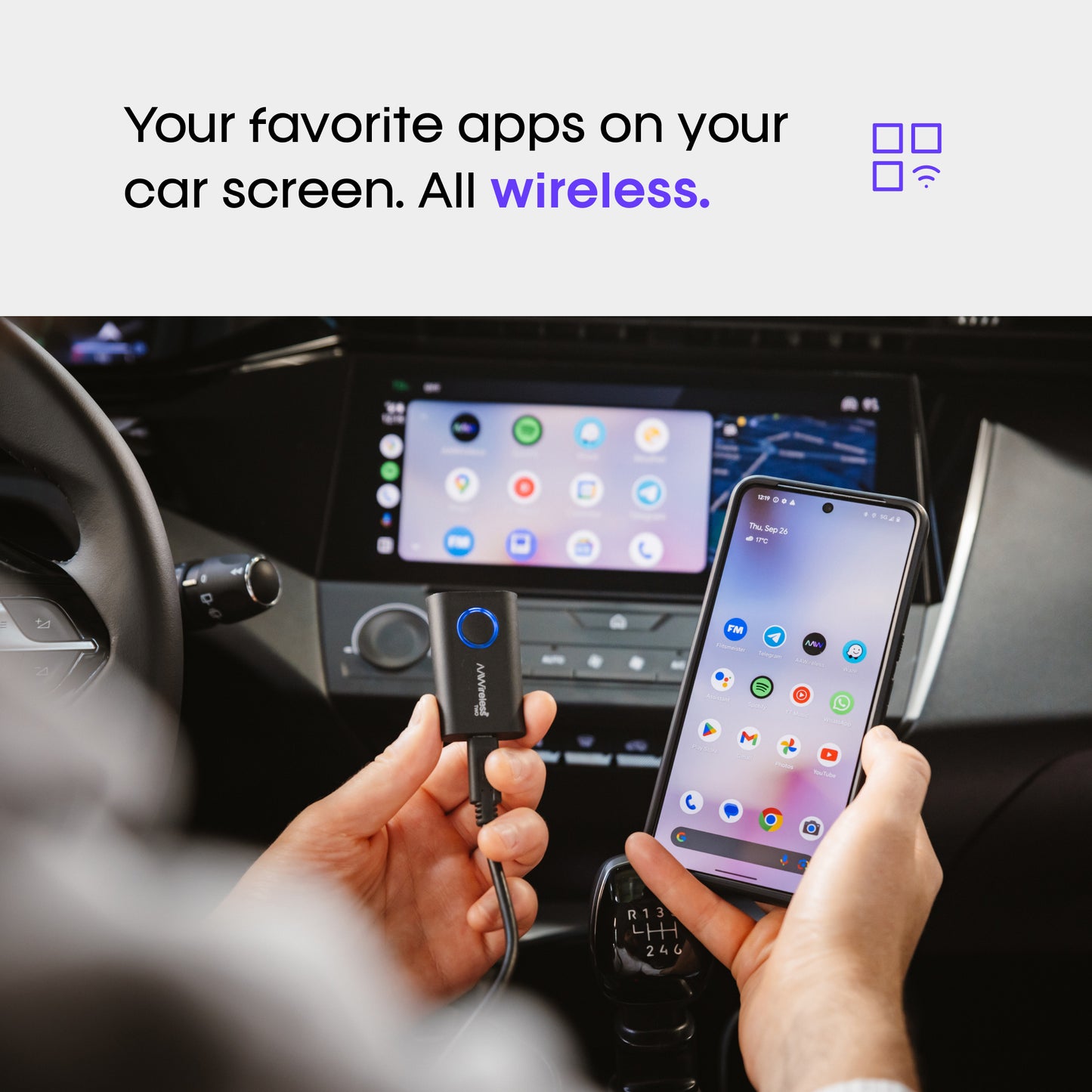 AAWireless TWO | Wireless Android Auto Adapter